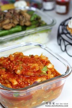 辣白菜土豆泥拌饭