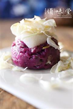 槐花紫薯蒸糕