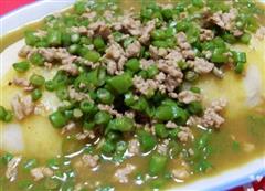 咖喱豆角肉碎土豆泥