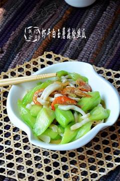 虾干白玉菇烩丝瓜