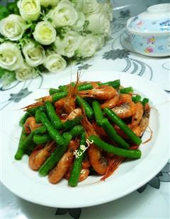 河虾炒带豆