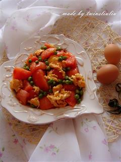 西红柿豌豆炒鸡蛋