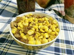 玉米炒碎肉-减肥的食谱