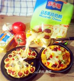 黑胡椒牛肉烤肠花边披萨