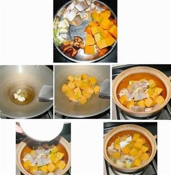 南瓜咸鱼煲的做法步骤2