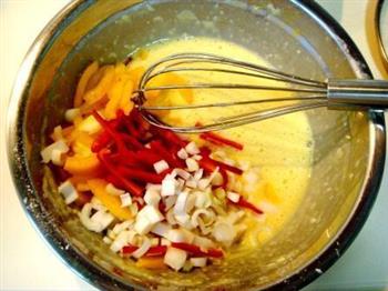 贝茸彩椒煎蛋饼的做法步骤4