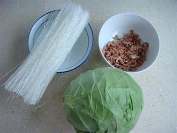 椰菜虾米炒粉丝的做法步骤1