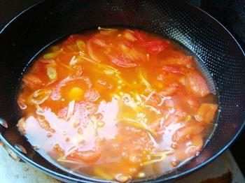 番茄金针菇蛋花疙瘩汤的做法图解6