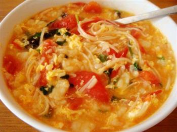 番茄金针菇蛋花疙瘩汤的做法步骤9