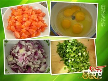 洋葱西红柿鸡蛋浇饭的做法步骤1