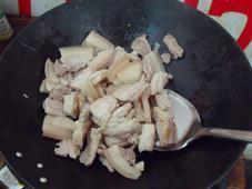 菜薹回锅肉的做法步骤3