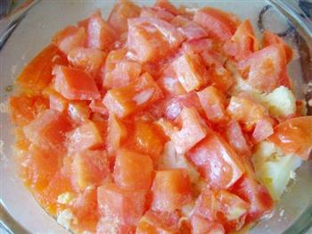 番茄菜花蒸蛋的做法步骤9