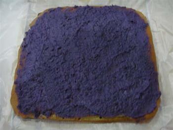 紫薯绿茶蛋糕卷的做法步骤14