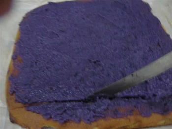 紫薯绿茶蛋糕卷的做法步骤15