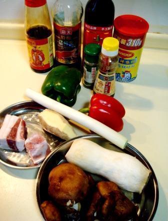 蚝油焖双菇肉片的做法图解1