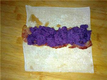 奶香紫薯培根春卷的做法图解8
