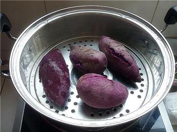 香甜豆沙紫薯球的做法步骤2