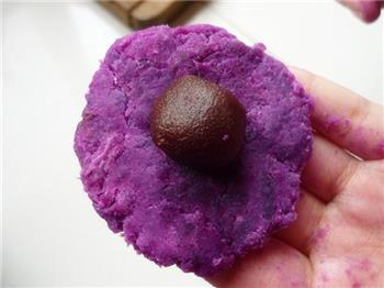 香甜豆沙紫薯球的做法图解5