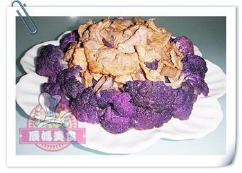 紫菜花炒肉片的做法图解4