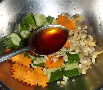 芥末黄瓜拌蛤肉的做法图解4