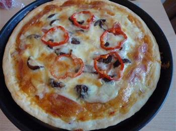 火腿香菇披萨的做法步骤10