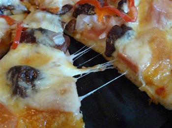 火腿香菇披萨的做法图解11