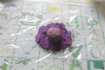 紫薯豆沙糕的做法图解2