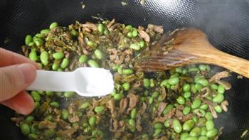 咸菜毛豆炒肉丝的做法步骤10
