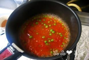 茄汁鲜虾青豆意面的做法图解4