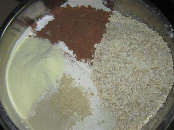 可可燕麦冰洁面包的做法图解2