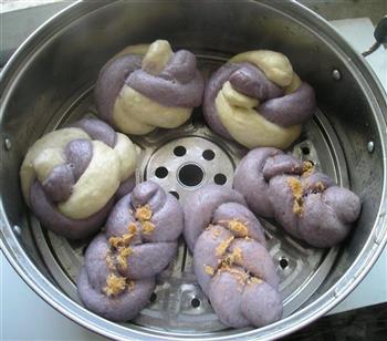 双色紫薯馒头结的做法步骤11