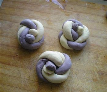 双色紫薯馒头结的做法步骤9