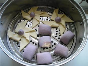 紫薯双色花卷的做法图解9