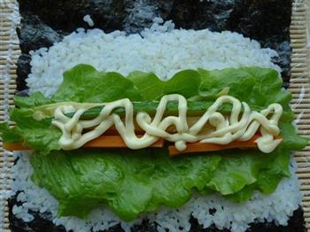 生菜沙拉寿司的做法图解6
