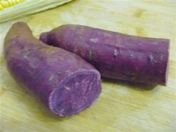 双麻紫薯糯米饼的做法图解2