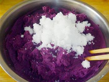 双麻紫薯糯米饼的做法图解4