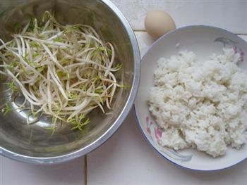 绿豆芽蛋炒饭的做法步骤1