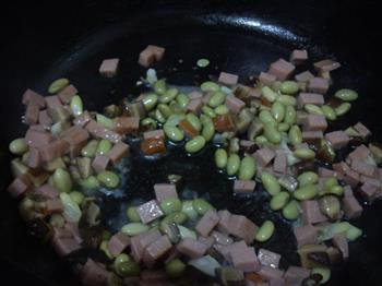 香菇火腿炒饭的做法步骤4