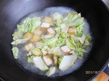 白菜粉丝炖豆腐的做法步骤6