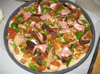 鸡肉香菇披萨的做法步骤8
