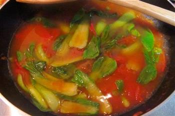 瘦身番茄油菜汤的做法图解4