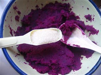 紫薯糯米豆沙饼的做法图解3