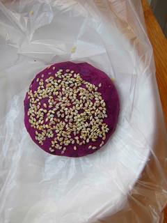 奶香紫薯芝麻饼的做法步骤9