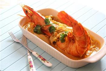 泰式红咖喱虾的做法步骤22