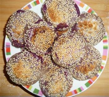 奶香紫薯饼的做法步骤16