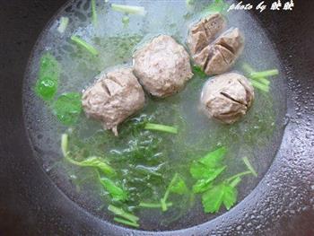 牛筋丸海发菜汤的做法步骤6