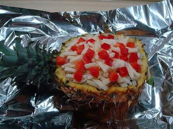 菠萝海鲜焗饭的做法图解12