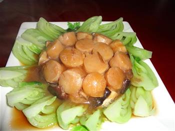 蒜肉香茹焖瑶柱的做法图解4