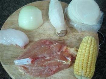 鸡肉玉米饺子的做法步骤1