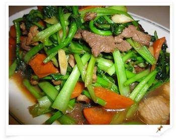 苔菜炒肉的做法步骤10